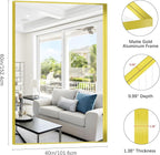 Gold Bathroom Mirror, 60x40 Inch Rectangular Framed Mirror, Large Wall Mounted Bathroom Vanity Mirror Over Sink for Bedroom,Restroom, Living Room, Hangs Vertically or Horizontally