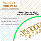 1/2 Inch Wire Cinch Book Binding Gold 3:1 Pitch, 100 Pack Double Loop Metal Spiral for Bindings Fit for School Office Notebook Maker, YolieraArt Office Products Binding Combs 100 Sheet Capacity
