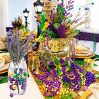 Mardi Gras Vase Filler | 150PCS Pearls Bead for Centerpieces Vases | 8/14/20 mm No Hole Beads, Fake Pearls for Wedding Birthday Theme Party Table Centerpieces Decor Decor