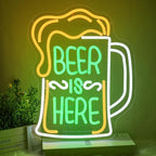 Beer Is Here Neon Sign for Wall Decor Bar Neon Light Beer Led Neon Signs Colorful Led Neon Lights for Bar Kitchen Shop Man Cave Decoration