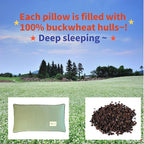 Buckwheat Pillow for Sleeping-Breathable for Cool Sleep,Cervical Support for Back and Side Sleepers,Korean Style,Standard Size 22"x14"(1pc), Light Green