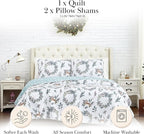 Southshore Fine Living, Inc. Happy Holidays Christmas Holiday Soft Bedding Set 3-Piece Oversized Quilt Set with Quilted Shams, Full/Queen