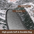 AMOAMI-Area Rug 8X10 Rugs for Living Room-Vintage Soft Black Rugs for Bedroom-Non Slip Carpet-Washable Rug for Dining Room Living Room Bedroom Office Under Table Dark Grey & Black