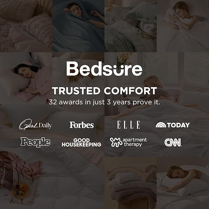 Bedsure White Oversized Queen Duvet Cover - 3 Pieces Prewashed Cotton-Like Extra Soft Bedding Set, Includes 1 Duvet Cover 98x98 Inches with Zipper Closure & 2 Pillow Shams, Comforter Not Included