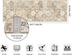 Lahome Moroccan Trellis Hallway Runner Rug, 2x6 Kitchen Runner Rugs Non Skid Washable, Vintage Laundry Room Rug Ultra-Thin Long Carpet for Bathroom Bedroom Entryway, Khaki