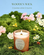 M&SENSE Rose Sandalwood Scented Candle, Cracking Wooden Wick Soy Wax, 18oz 100 Hours Long Lasting Clean Burn, Large Jar Candles for Home Decor, Non-Toxic Relaxing Aromatherapy Gifts for Women