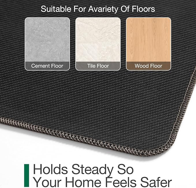 LUMI Ultra Thin Door Mat for Entryway,36"x59" Low Profile Non Slip Rubber Backing Indoor Doormat, Easy Clean Welcome Entrance Mat for Inside House, Patio, Brown