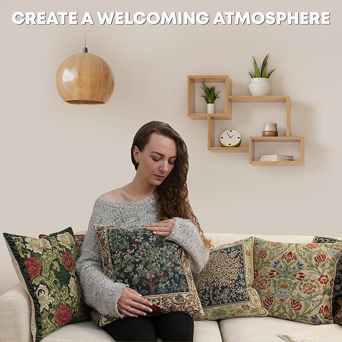 Charlotte Home Furnishings Throw Pillow Covers 16x16 in, Yellow Snakeshead Decorative Couch Pillow Cover, Boho European Tapestry Cushion Cases, Living Room Cozy Home Decor, Jacquard Woven Soft Cotton