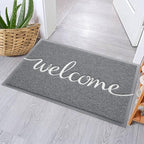 Durable Low Profile Floor Mat, Indoor and Outdoor, Non Slip Rug, Easy to Clean Welcome Mat, for High Traffic Areas, Entryway, Patio (36x24", Grey)