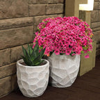 20 Bundles Artificial Flowers for Outdoors, UV Resistant Fake Flowers with Plastic Plants , Faux Silk Flowers for Planter outdoors, fake realistic flowers for Window Box Front Porch Patio Decor-Rosy