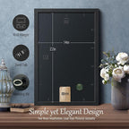 VCK 14x22 Picture Frame Set of 3, Exclusive Black Woodgrain, Solid Wood Poster Frames - Wall Hanging