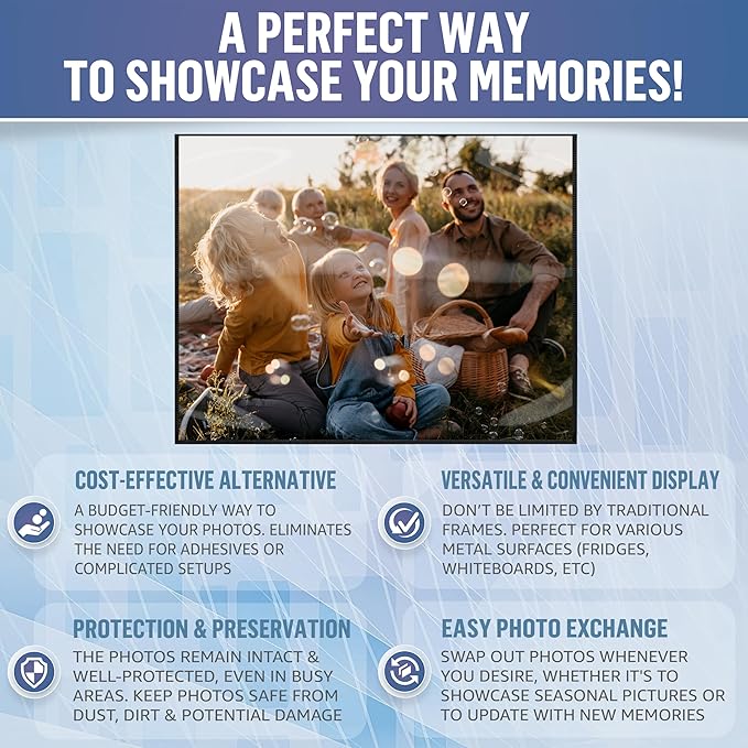 10 Pack Magnetic Picture Frames for Refrigerator - 8.5 x 11 in Magnet Picture Frames for Fridge - Magnetic Photo Sleeves - Locker Magnet Frame - 8.5x11 Magnetic Photo Frames - Magnetic Picture Holder