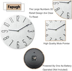 Wall Clock, Silent Clock, Wall Clocks Battery Operated， 12 inch Modern Wall Clock, Suitable for Offices, Living Rooms, Kitchens, Homes, Schools (White Without Second Hand)