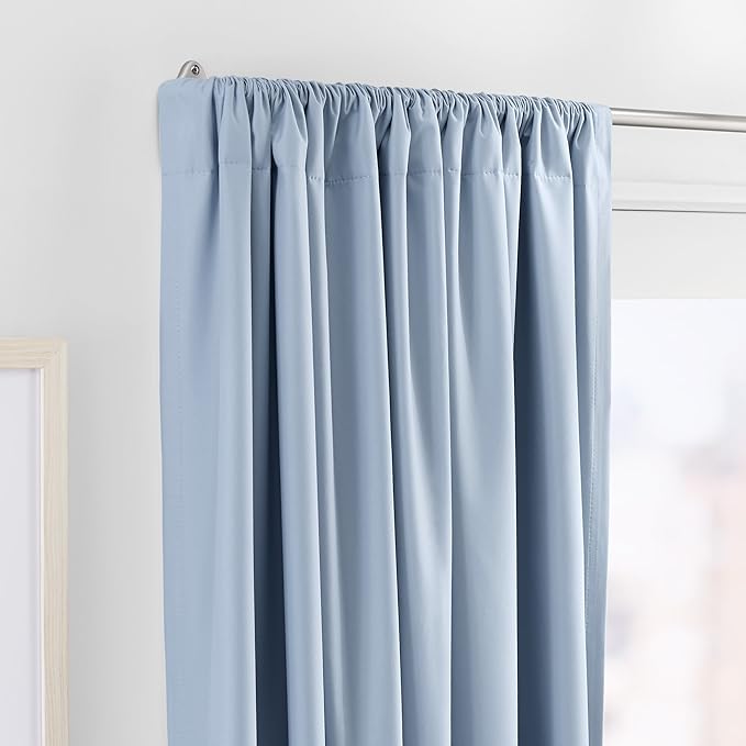 Amazon Basics Room Darkening Blackout Curtain Rod - 28" to 48", Nickel