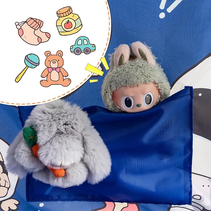 Bed Tent for Kids with LED Strip Lights Toddler Bed Tent Foldable Game House for Children Play Tents for Girls Boys Sleeping Canopy Playhouse (Dark Blue - Space)