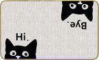 Mingnei Hi Bye Cat Welcome Doormat - Door Mat for Home Kitchen Entrance, Funny Black Cat Lover Floor Mat for Indoor/Outdoor Entryway Rug 30x17 (Color1)
