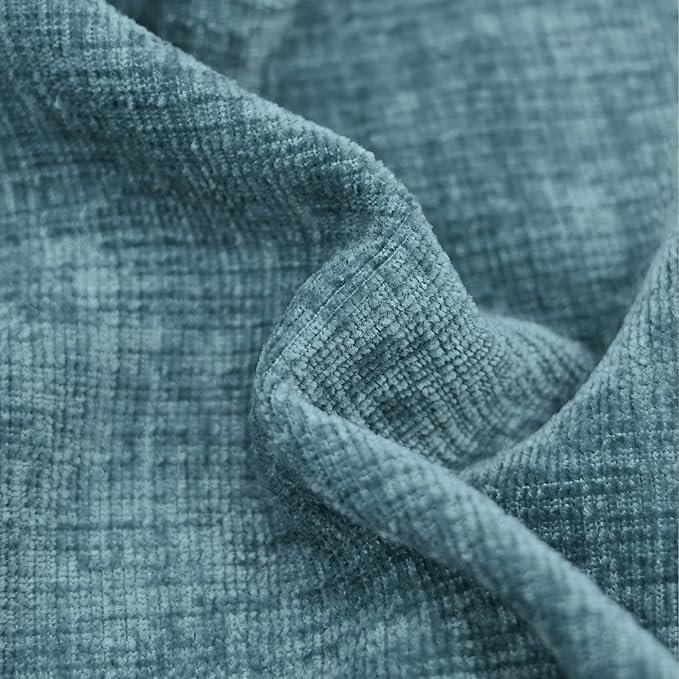 CaliTime Throw Pillow Covers Decorative 22 X 22 Inches Pack of 2 Cozy Chenille Cushion Cases for Couch Sofa Bed Living Room Home Smoke Blue