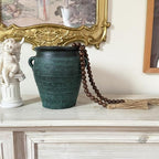 OMISHE 59in Wood Bead Garland with Tassels, Decorative Beads Decor, Farmhouse Wooden Beads Garland for Wall Hanging Home Festival Decor, Dark Brown