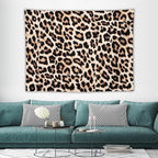 HZOHNAGO Leopard Print Tapestry Rustic Brown Leopard Wild Animal Printed Wall Tapestry Painting Wall Hanging for Bedroom Living Room Dorm 80" W x 60" H