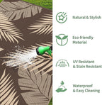 GENIMO Outdoor Rug 3' x 5' Waterproof for Patios Clearance, Reversible Outdoor Plastic Straw Camping Rug Carpet, Large Area Rugs Mats for RV, Camper, Deck, Balcony, Porch, Beach, Coffee&Beige