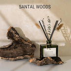 Craft & Kin Reed Diffuser with Dried Flowers | 5 oz Santal Woods Fall Scented Reed Diffusers for Home, Bathroom | Scent Sticks | Elegant Fragrance Home Decor for Men & Women