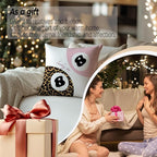 Preppy Pink Leopard Print Lucky 8 Ball Throw Pillow Covers 18x18, Cheetah Room Decor, Funky Y2K Leopard Print Decorative Pillow Covers for Girls Room Dorm Apartment