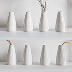 Modern White Ceramic Vase Set of 8 for Living Room Bedroom 5.1'' Minimalist Fresh Flower Vases for Home Decor Office Fireplace Centerpieces Nordic Style Gift for Fake Plant 8 Pack