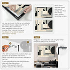 SIGNWIN 46"x72" Extra Large Framed Wall Art Modern Neutral Abstract Geometric in Black and Beige, Clean Minimalist Design for Home Living Room Bedroom Decor (Frame Assembly Required)