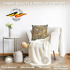 Charlotte Home Furnishings Throw Pillow Covers, Decorative Boho Pillow Covers for Couch, Living Room, Black Owl Square Cushion Cases 18x18 in, European Cotton Jacquard Woven for Cozy Bedroom Decor