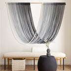 Flber Macrame Wall Hanging Large-Scale Dip-Dye Blue Bohemian Yarn Tapestry Home Room Wall Decor 57" Wx 35" L