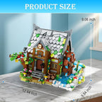 Medieval Watermill Building Set – 1873 PCS Medieval House with Rotating Water Wheel, Architecture Collectible Building Bricks Kit for Adults and Medieval Village Fans