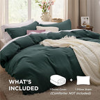 Bedsure Forest Green Duvet Cover Twin/Twin XL Size - 2 Pieces Prewashed Cotton-Like Extra Soft Bedding Set, Includes 1 Twin Duvet Cover 68x90 Inches with Zipper Closure & 1 Pillow Sham, No Comforter