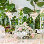 200PCS Light Champagne Floating Beads, Champagne Marbles for Vases, Floating Beads for Centerpiece Vases, Vase Filler Faux Pearls, No Holes Filler Beads for Party Wedding Decor, 10/14/20/30mm