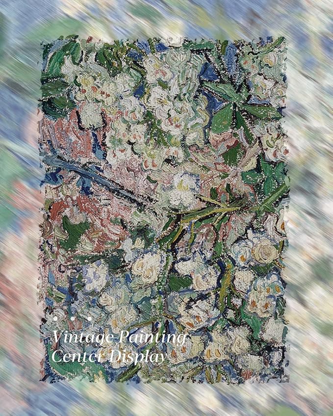 HUARCEY Gold Framed Vintage Wall Art for Living Room, Flowers Painting Canvas Prints Shelf Decor for Kitchen, Van Gogh Bedroom Wall Art, Christmas Gifts for Friends or Family ( Chestnut Branches 8"x10" )