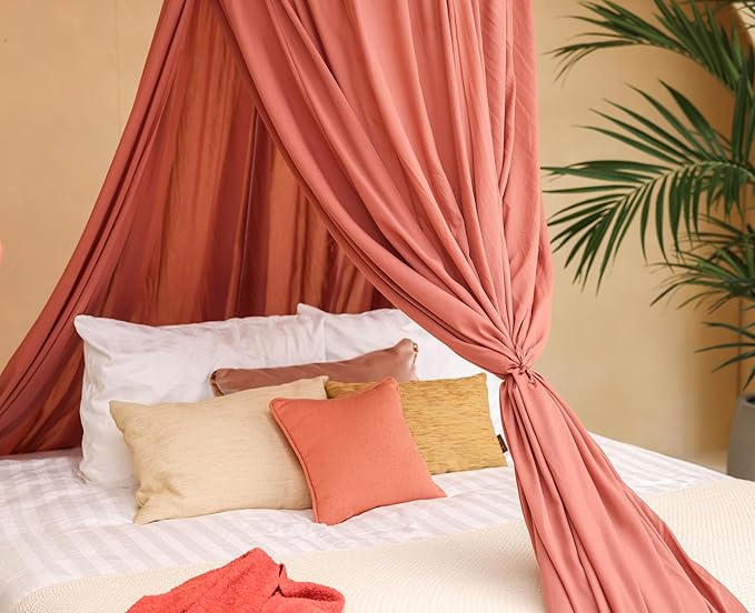 Pink Bed Canopy for Queen and King-Sized Beds | Bedroom Decoration for Teens or Adults | Conical Shape Insect Netting | Mosquito Net in Multiple Colors and Sizes