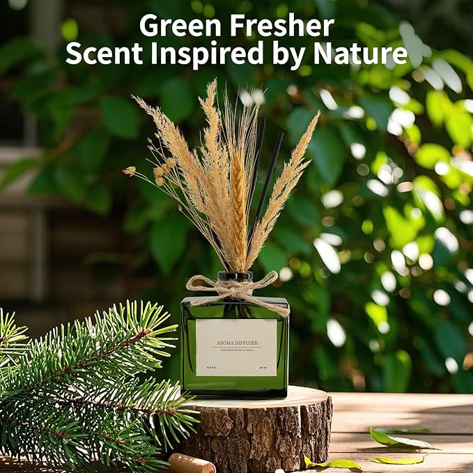 Reed Diffuser, 6.09 oz OrangeGrove Scent Diffuser with Sticks & Dried Flowers, 120 Days Long Lasting Reed diffusers for Home, Elegant Fragrance for Bathroom Bedroom Office Decor, Air Fresh
