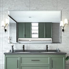 Mirrorons Beveled Mirror, Bathroom Mirrors 48" x 30", Frameless Rectangle Bathroom Mirror with Beveled Edge, Hangs Horizontally or Vertically. Upgraded Shatterproof Mirror