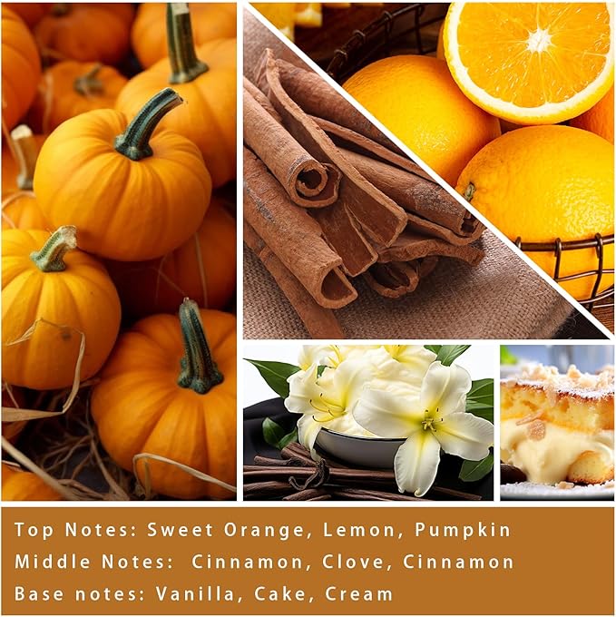 Cinnamon & Pumpkin Scented Candle – Fall Candles for Home Scented, Soy Candles for Home, 7 oz Cozy Pumpkin Candle for Women & Men, Autumn Décor & Holiday Gifts