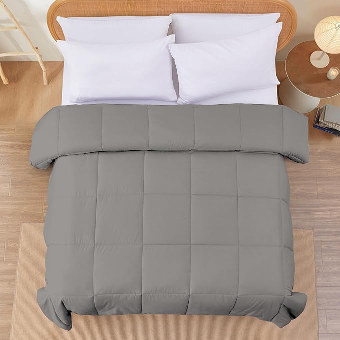 Modern Threads Down Alternative Reversible Comforter Charcoal Gray/Blush King