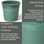 Emissary Round Stoneware Planter (Parent SKU 12012) (Green, 13" D x 12" H)