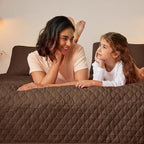 Exclusivo Mezcla Reversible Twin Quilt Bedding Set with Pillow Sham, Lightweight Quilts Twin Size, Soft Bedspreads Bed Coverlets for All Seasons - (Chocolate Brown, 68"x88")