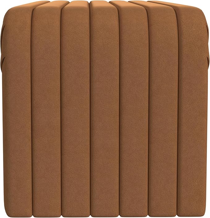 Modern Arch Channel Bedroom Bench Ottoman, 48" Entryway Bench and Shoe Rack, Soft Cushion Bench for Bedroom End of Bed, Ottoman Bench for Living Room, Bedroom, Entryway (Beach Rust Velvet)