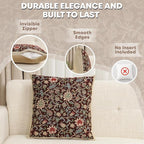 Charlotte Home Furnishings Throw Pillow Covers 16x16 in, Damson Blue Decorative Couch Pillow Cover, Boho Decor European Tapestry Cushion Cases, Living Room Cozy Home Decor, Jacquard Woven Soft Cotton