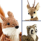 AuldHome Design Woodland Friends Figurines (Set of 3, Deer/Raccoon/Squirrel); Forest Animals Decor for Fall, Christmas, Winter and Themed Decor or Parties