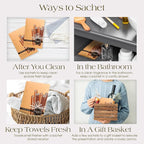 Simplicity Scents Cinnamon Stick Scented Sachets Pack of 6, Fall & Winter - Long-Lasting Scented Bags, Home Fragrance, Air Freshener & Deodorizer for Closet, Room, Drawer, or Cars, Made in The USA