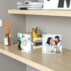 4 Pack Clear Booth Photo Frame 5'' x 5'', Perspex Square Picture Frame, Acrylic Photo Frame for 5x5, 4x4, 3x3 Picture Display, Frameless, UV Protection