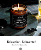 Scented Candles for Men | Bourbon Scented & Bowties | Wooden Wick, Long Lasting, Masculine Scents | Natural Soy Jar Candle for Home, Bacehlor Pad Decor | The Perfect Mens Gift