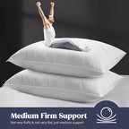 puredown® Soft Bed Pillows for Sleeping, Goose Feather Down Pillows Hotel Collection Queen Size of 2, Twill Diamond Pattern Embossing Pillows for Back Stomach Side Sleepers (20 x 28, 2 Pack)