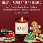 Christmas Candles Scented – ‘Ho Ho Ho’ Soy Christmas Candle, with Santa's Cookies Scent - Infused with Essential Oils I Holiday Candles I 9oz, 50Hr, Made in USA