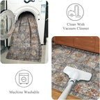 RUGSURE Washable Area Rugs - Perfect for Living Room, Bedroom, Kids Room, Nursery - Stain & Water Resistant Non-Slip, Pet & Child Friendly, Vintage Tribal Area Rugs (Turmeric and Grey, 8' x 10')